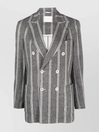 CIRCOLO 1901 STRIPED DOUBLE-BREASTED JACKET WITH VERTICAL STRIPES