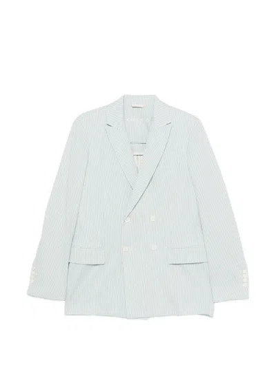 Circolo 1901 Striped Double-breasted Blazer In Green