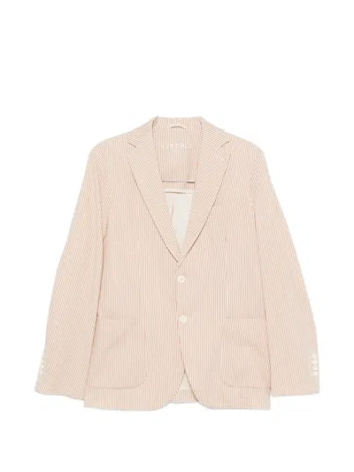 Circolo 1901 Striped Single-breasted Blazer In Neutral