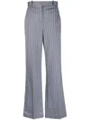 Circolo 1901 Pinstripe-pattern Flared Trousers In Blue