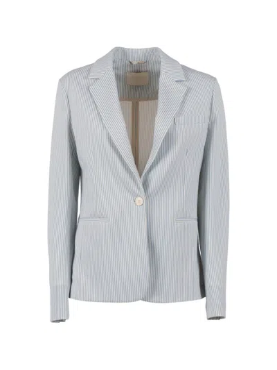 Circolo 1901 Striped-pattern Blazer In Blue