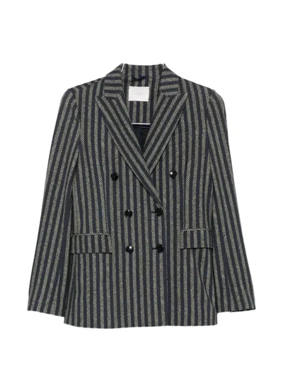 Circolo 1901 Stripe-pattern Double-breasted Blazer In Multi
