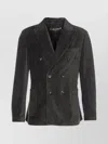 Circolo 1901 Suede Jacket With Button Detailing And Pockets In Gray