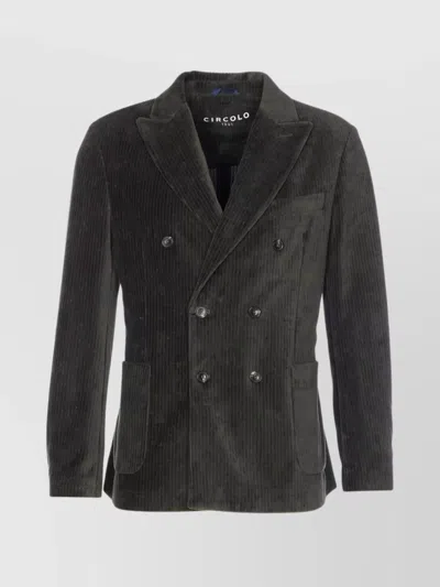 CIRCOLO 1901 SUEDE JACKET WITH BUTTON DETAILING AND POCKETS