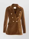 Circolo 1901 Suede Velvet Double-breasted Jacket In Multi