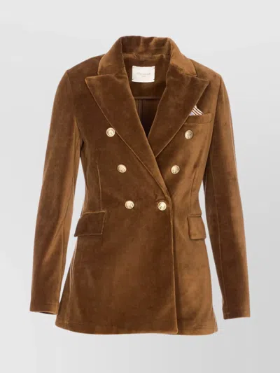 CIRCOLO 1901 SUEDE VELVET DOUBLE-BREASTED JACKET