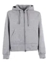 Circolo 1901 Heathered Wool Full Zip Hoodie In Gray