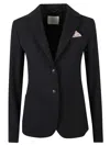 Circolo 1901 Tailored Black Jacket With Notched Lapel In Black