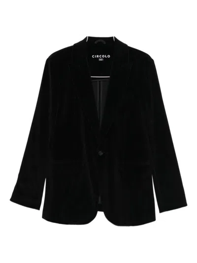 CIRCOLO 1901 TAILORED BLACK JACKET WITH SINGLE-BUTTON CLOSURE