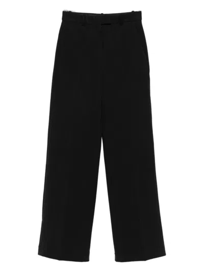 CIRCOLO 1901 TAILORED BLACK TROUSERS WITH CONCEALED FASTENING