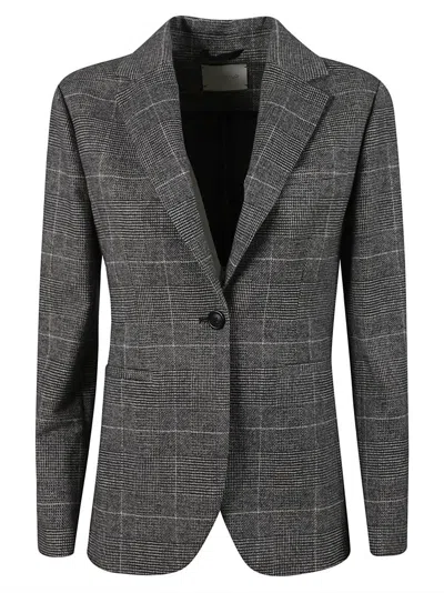 CIRCOLO 1901 TAILORED CHECK BLAZER WITH NOTCHED LAPEL AND BUTTON CLOSURE