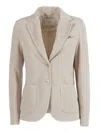 Circolo 1901 Tailored Slim Fit Jacket With Notched Lapel And Buttoned Cuffs In Neutral