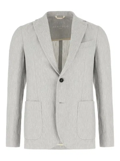 Circolo 1901 Grey Cotton Blazer In Gray