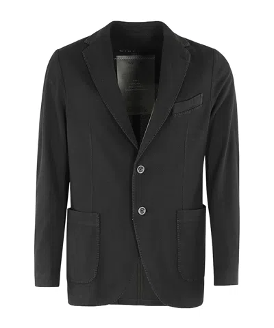 Circolo 1901 Textured Cotton Blazer In Black