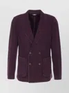 Circolo 1901 Textured Fabric Jacket Notched Lapel In Burgundy