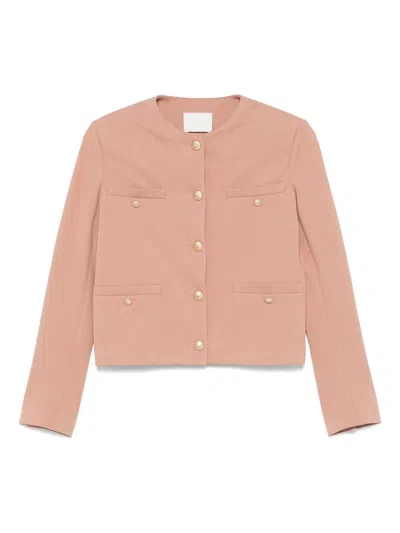 Circolo 1901 Textured-finish Jacket In Brown