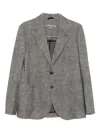 Circolo 1901 Textured Grey Checkered Tailored Blazer In Gray