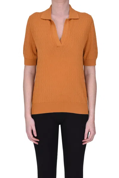 Circolo 1901 Woman Jumper Camel Size L Cotton In Orange