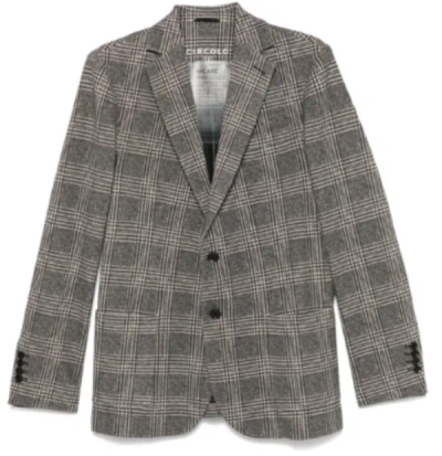 Circolo 1901 Textured Prince Of Wales Jacket In Neutral