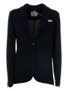 Circolo 1901 Textured Single-breasted Jacket In Blue