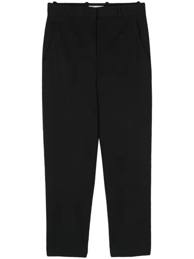 Circolo 1901 Textured Finish Carrot Fit Trousers In Black