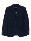 Circolo 1901 Two-button Tailored Jacket In Deep Blue Cotton-elastane Blend In Black