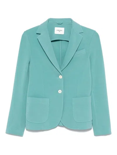 Circolo 1901 Blazer Aderente In Misto Cotone Color Tiffany In Blue