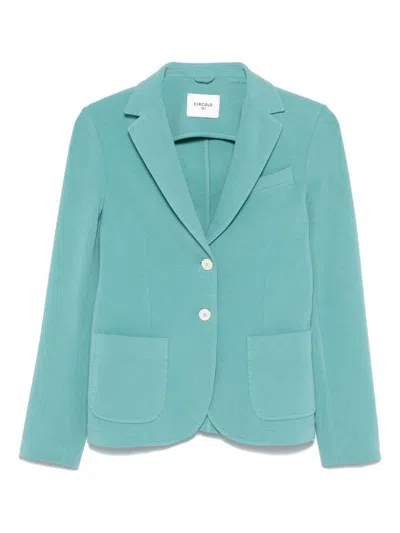 Circolo 1901 Tiffany Blue Fitted Cotton Blended Blazer