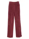 Circolo 1901 High-waisted Wide-leg Pants In Textured Burgundy Corduroy In Burgundy
