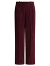 Circolo 1901 High-waisted Wide-leg Pants In Textured Burgundy Corduroy