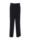 Circolo 1901 Flared Fit Trousers With Pinstripes And Pockets In Black