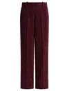 Circolo 1901 High-waisted Wide-leg Pants In Textured Burgundy Corduroy In Burgundy