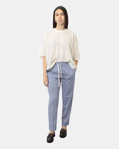 Circolo 1901 Trousers  Con Coulisse In Piquet - Dark Sky In Blue