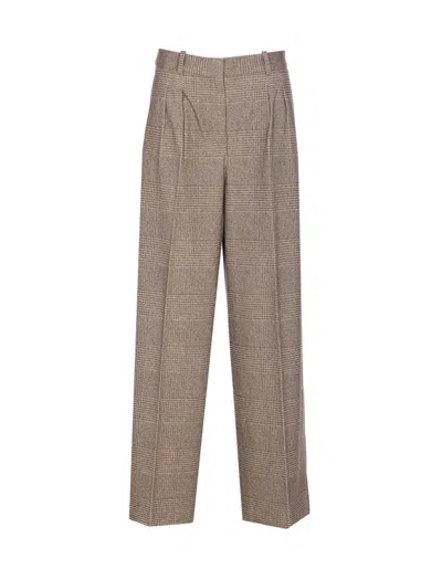Circolo 1901 Check Wide Leg Trousers In Gray
