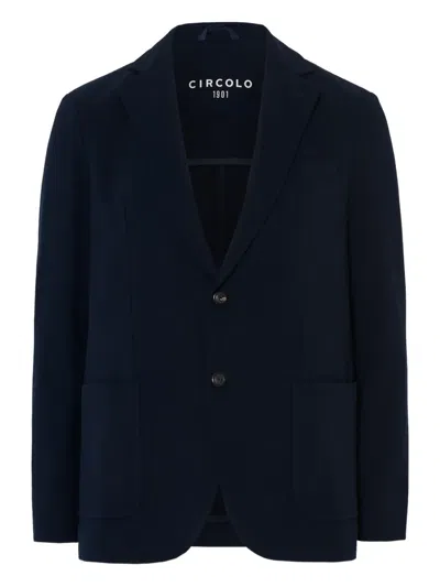 Circolo 1901 Two-buttons Patch-pockets Blazer In Black