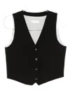 Circolo 1901 Black Sleeveless Knit Vest With V-neckline In Black