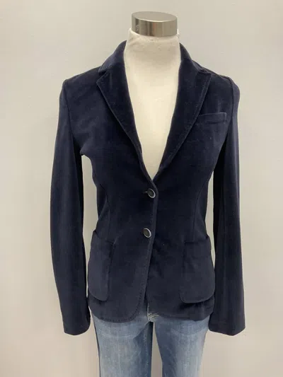 Circolo 1901 Velour Stretch Jacket In Dark Navy In Blue