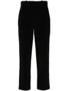 Circolo 1901 Velour Tapered Trousers In Black