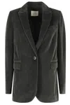 Circolo 1901 Velvet Single-breasted Blazer In Gray
