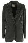 Circolo 1901 Velvet Single-breasted Blazer In Gray