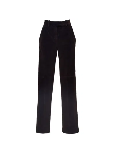 Circolo 1901 Velvet Cotton Trousers In Black