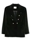 Circolo 1901 Double-breasted Cotton Jacket Featuring Pockets In Green