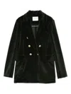 Circolo 1901 Velvet Double-breasted Jacket In Green