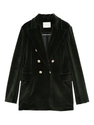 Circolo 1901 Velvet Double-breasted Jacket In Green