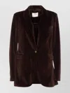 Circolo 1901 Velvet Effect V-neckline Jacket In Brown