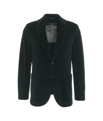 Circolo 1901 Velvet Single-breasted Blazer In Verde