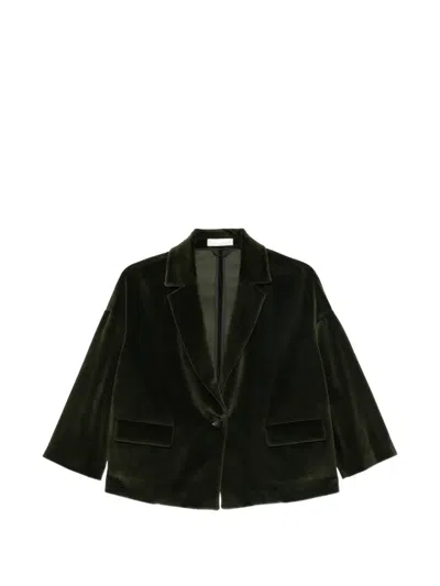 Circolo 1901 Velvet Single-breasted Jacket In Green