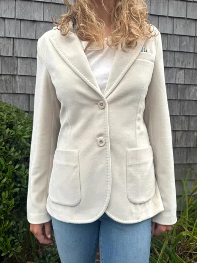 Circolo 1901 Velvet Slim Fit Jacket In Talc In Neutral
