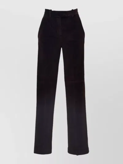 Circolo 1901 Velvet Straight-leg Trousers In Black