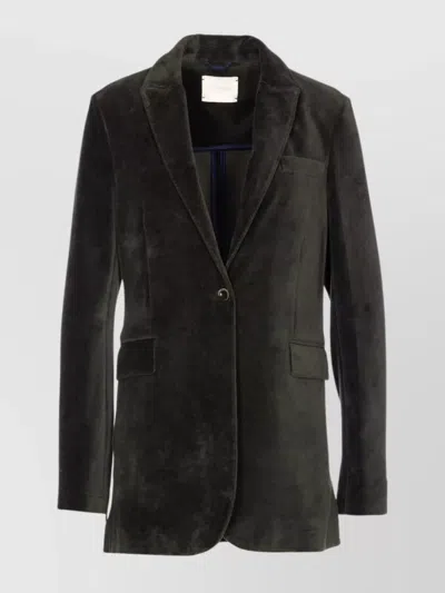 CIRCOLO 1901 VELVET V-NECK JACKET NOTCHED LAPEL